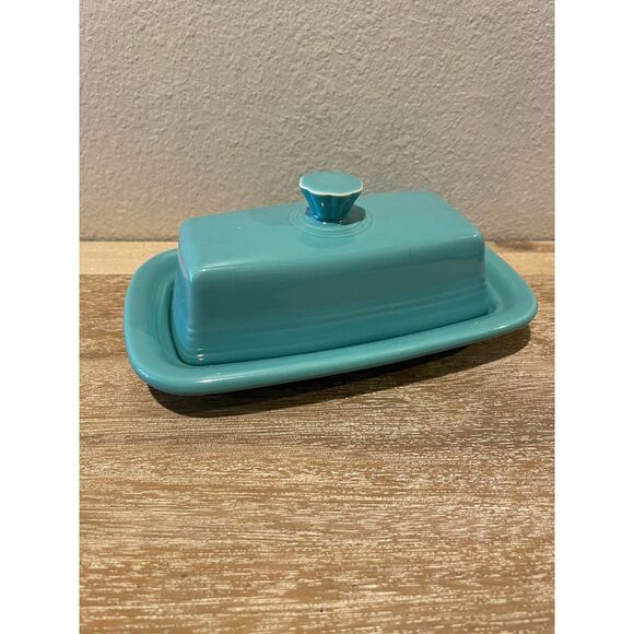 Fiestaware | Dining | Fiesta Teal Covered Butter Dish Turquoise Blue ...